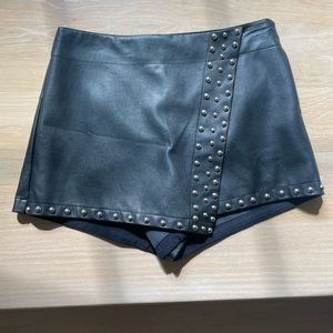 Free People Faux Leather Skort